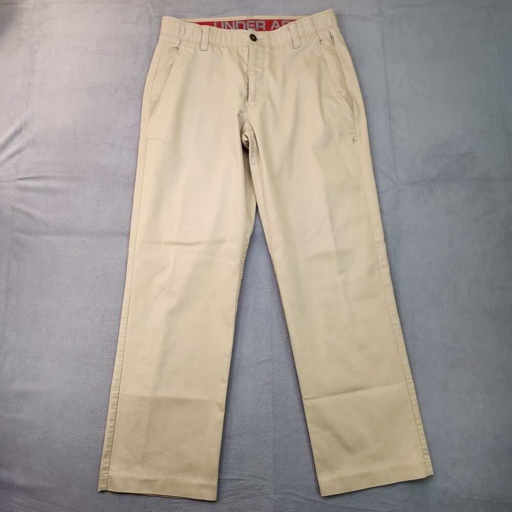 Under Armour UA Performance Golf Pants Men's 32x30 Beige Chinos Straight Stretch